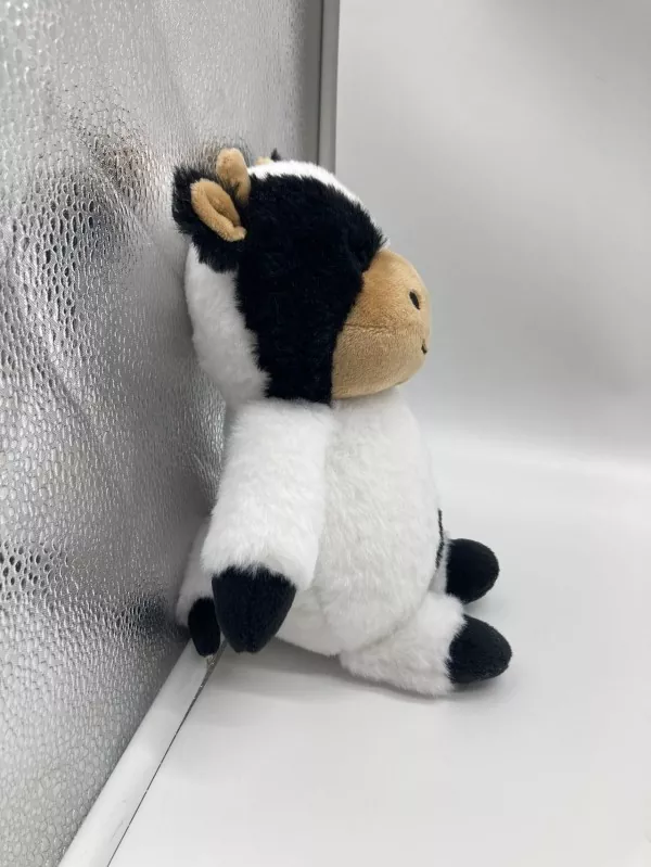 Fluffy Black and White Cow Plush Toy